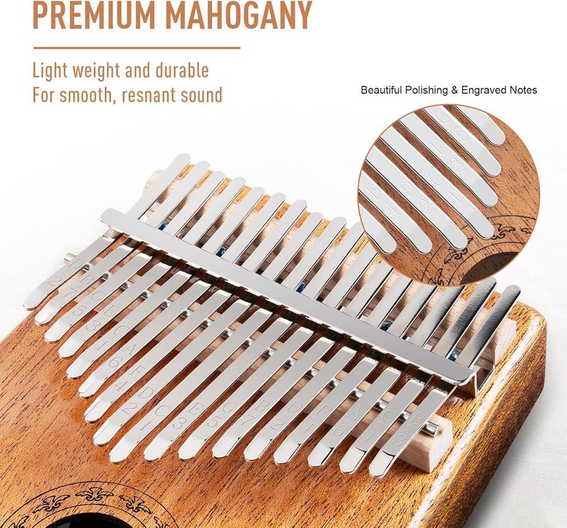 Shaevle Kalimba 17 Keys Thumb Piano, Mbira Finger Piano with Carrying Case, Tune Hammer, Songbook - Musical Instruments Gift for Kids Adult Beginners - Image 2